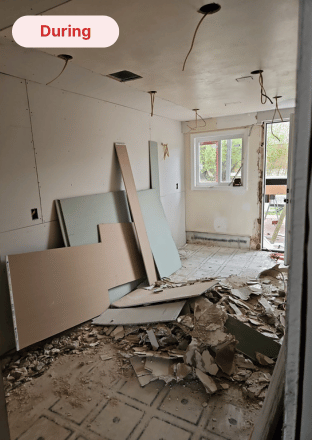 kitchen in the process of remodel long island ny