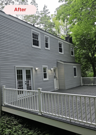 totally remodeled exterior of huntington ny home