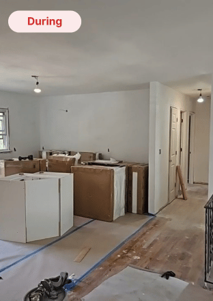 outdated kitchen in the process of being renovated